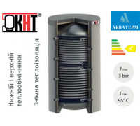 Аккумуляционная емкость с нижним и верхним черными теплообменниками KHT PS-11-500 в съемной изоляции