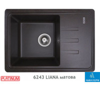 Гранитная кухонная мойка Platinum 6243 LIANA матовая Шоколад