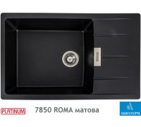 Гранитная кухонная мойка Platinum 7850 ROMA матовая Черная