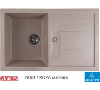 Гранитная кухонная мойка Platinum 7850 TROYA матовая Сафари