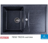 Гранитная кухонная мойка Platinum 7850 TROYA матовая Графит