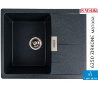 Гранитная кухонная мойка Platinum 6250 ZIRKONE матовый Антрацит