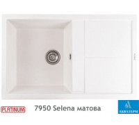 Гранитная кухонная мойка Platinum 7950 Selena матовая Белоснежная