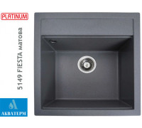 Гранитная кухонная мойка Platinum 5149 FIESTA матовая Серый муссон