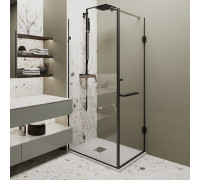 Душевая кабина EDEM 1100x800 мм Black без поддона ручка полотенцедержатель (WK/1/110x80/TRPO/W082)