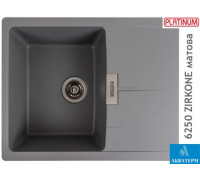 Гранитная кухонная мойка Platinum 6250 ZIRKONE матовый Серый Металлик