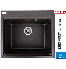 Гранитная кухонная мойка Platinum 5852 VESTA матовый Гренадин