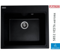 Гранітна кухонна мийка Platinum 5852 VESTA матова Чорна
