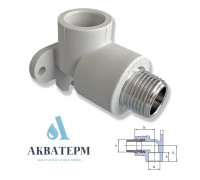 Настенный угольник 90° с МРН и креплением Wavin Ekoplastik (Чехия) 20x½” (SNKE02020X)