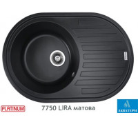 Гранитная кухонная мойка Platinum 7750 LIRA матовая Черная