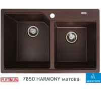 Гранитная кухонная мойка Platinum 7850 HARMONY матовая Мокко
