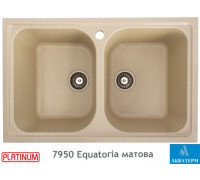 Гранитная кухонная мойка с двумя чашами Platinum 7950 Equatoria глянец Песок