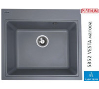 Гранітна кухонна мийка Platinum 5852 VESTA матова Сірий металік