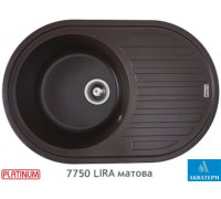 Гранитная кухонная мойка Platinum 7750 LIRA матовая Мокко