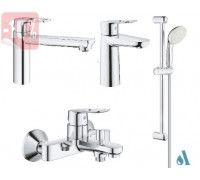 Набор смесителей Grohe BauLoop 4 в 1 для ванны и кухни (123225MK) хром