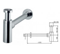 Сифон металический никелированный Цилиндр Armatura 600-003-00