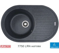 Гранітна кухонна мийка Platinum 7750 LIRA матова Графіт
