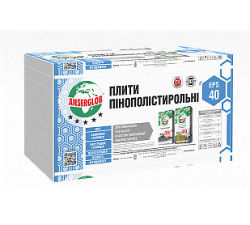 Плита пенополистирольная Anserglob EPS-40 1000х500х100 мм (10 кг/м3). Цена за шт Плита пенополистирольная Anserglob EPS-40 1000х500х100 мм (10 кг/м3). Цена за шт