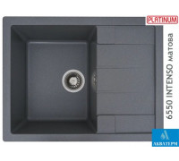Гранитная кухонная мойка Platinum 6550 INTENSO матовая Серый муссон
