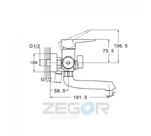 Смеситель для ванни ZEGOR PUD3-A045 КН (нержавейка) Смеситель для ванни ZEGOR PUD3-A045 КН (нержавейка)