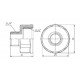 Перехід SD Forte 1/2"х1/4" ВЗ SF360156