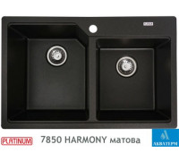 Гранітна кухонна мийка Platinum 7850 HARMONY матова Чорна GOLD