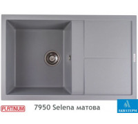 Гранитная кухонная мойка Platinum 7950 Selena матовая Серый металлик