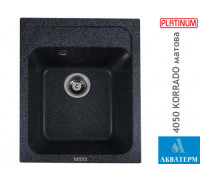 Гранитная кухонная мойка Platinum 4050 KORRADO матовая Графит