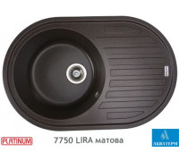 Гранитная кухонная мойка Platinum 7750 LIRA матовая Шоколад