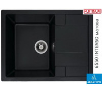 Гранитная кухонная мойка Platinum 6550 INTENSO матовая Черная