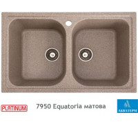 Гранітна кухонна мийка з двома чашами Platinum 7950 Equatoria глянець Карамель