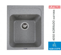 Гранитная кухонная мойка Platinum 4050 KORRADO матовая Серая