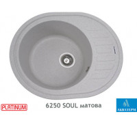 Гранитная кухонная мойка Platinum 6250 SOUL матовая Топаз