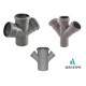 Крестовина Ø110 / 110 / 110 х 45° Fluger Plast
