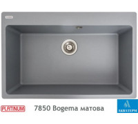 Гранитная кухонная мойка Platinum 7850 Bogema матовая Серый металлик