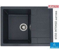 Гранитная кухонная мойка Platinum 6550 INTENSO матовая Антрацит