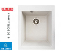 Гранитная кухонная мойка Platinum 4150 SOKIL матовая Белая с точками