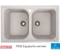 Гранитная кухонная мойка с двумя чашами Platinum 7950 Equatoria глянец Топаз