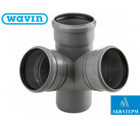 Крестовина ПВХ 67° для внутренней канализации Wavin d 110x110x110, двухплоскостная