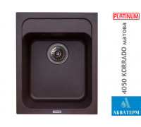 Гранитная кухонная мойка Platinum 4050 KORRADO матовая Мокко