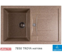 Гранітна кухонна мийка Platinum 7850 TROYA матова Карамель