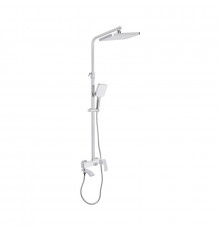 Душевая система универсальная Qtap Swan Cascada на три потребителя (с изливом) QTSWA111CRW45570 Chrome/White