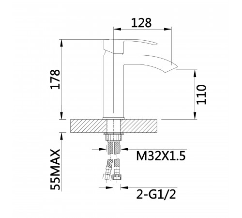 Смеситель для раковины Qtap Swan Cascada QTSWA270CRM45564 Chrome Смеситель для раковины Qtap Swan Cascada QTSWA270CRM45564 Chrome