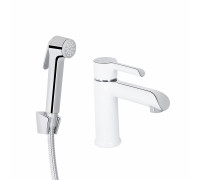 Змішувач для раковини Qtap Grand (з гігієнічним душем) QTGRA272CRW45671 Chrome/White
