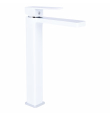 Смеситель для раковины Gemini высокий Chrome/White, 45679 Qtap