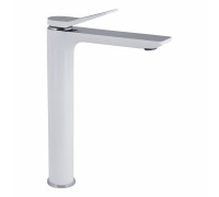Смеситель для раковины Presto высокий Chrome/White, 45577 Qtap