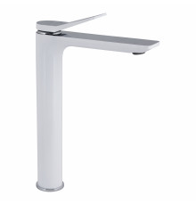 Смеситель для раковины Presto высокий Chrome/White, 45577 Qtap