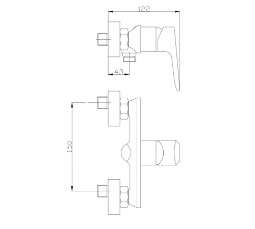 Змішувач для душу Invena Dokos BN-19-001 хром Змішувач для душу Invena Dokos BN-19-001 хром