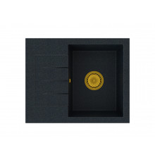 Кухонна мийка GRANITAN MILANO BLACK GOLD чорна із золотим вкрапленням *-foto-1