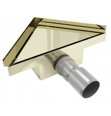 Трап для душу MEXEN FLAT 20x20 GOLD золотий кутовий *